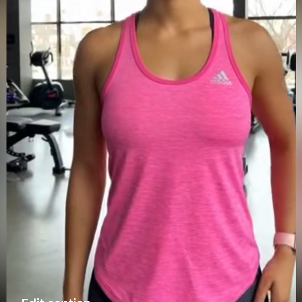 Adidas Women's Vibrant Pink Space-Dyed Racerback Tank Top
